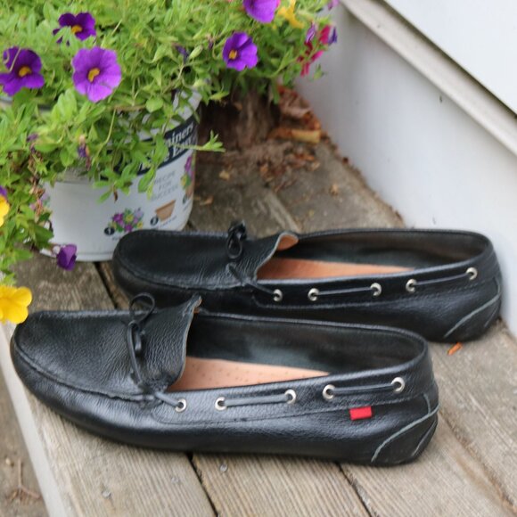 Marc Joseph New York Black Tumbled Leather Classic Driving Mocs Loafers Sz 10 - Picture 3 of 11